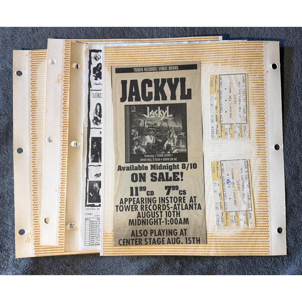 Jackyl Rock N Roll Music Memorabilia Concert Tickets Newspaper Clippings